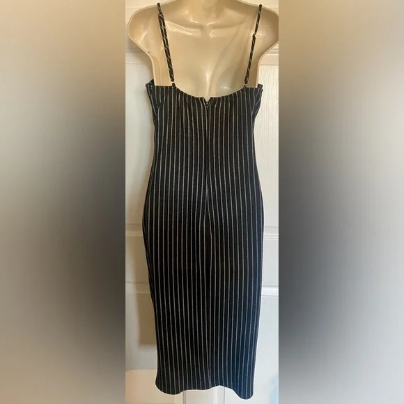 Charlotte Russe Black White Stripe MIDI Tank Dress Large - Picture 3 of 3